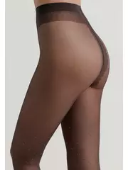 Колготки с рисунком «ромбы» и горошком из люрекса lusso grafit, , 2, CONTE ELEGANT, - 4