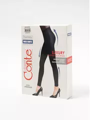 Моделирующие женские леггинсы miss conte с высокой посадкой из искусственной кожи black, , 164-90/XS, CONTE ELEGANT, - 1
