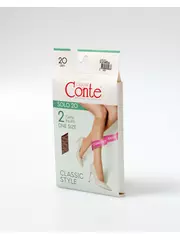 Гольфы женские solo 20 (2 пары), , 36-39 (23-25), CONTE ELEGANT, - 1