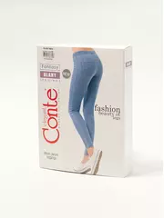 Ультрамодные джеггинсы с россыпью из стразов alany new blue-denim, , 170-90/XS, CONTE ELEGANT, - 1