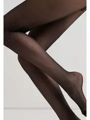 Колготки женские с рисунком «ромбы» и горошком из люрекса lusso nero, , 5, CONTE ELEGANT, - 5