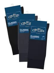 Мужские классические носки omsa classic 204 nero, , 39-41 (25-27), OMSA, - 2