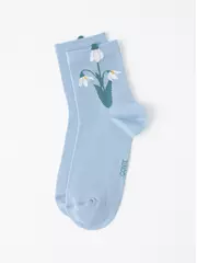Удлинённые женские носки с пикотом «подснежник» conte classic 1138 светло-голубой, , 36-39, CONTE ELEGANT, - 4