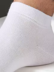 Укороченные мужские носки omsa classic 201 bianco, , 42-44 (27-29), OMSA, - 3