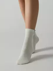 Удлинённые женские носки с пикотом «крокус» conte classic 1136 молочный, , 36-39 (23-25), CONTE ELEGANT, - 2