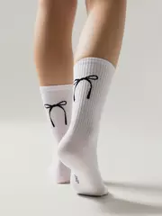 Удлиненные женские хлопковые носки conte active 1102 белый, , 36-39 (23-25), CONTE ELEGANT, - 1