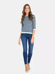 Джемпер женский conte ld 664 синий-белый, , 170,176-84, CONTE ELEGANT, - 2