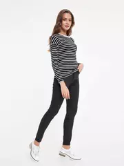 Джемпер женский conte из хлопковой пряжи "абсолютный комфорт и антипилинг" 827 black-white, , 170-84, CONTE ELEGANT, - 2