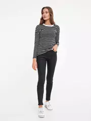 Джемпер женский conte из хлопковой пряжи "абсолютный комфорт и антипилинг" 827 black-white, , 170-84, CONTE ELEGANT, - 3