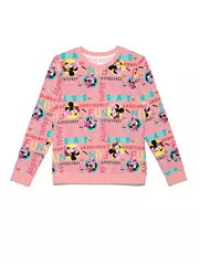 Хлопковый женский свитшот с ярким принтом и надписями ©disney ld 951 pink fun, , 170-92, CONTE ELEGANT, - 3
