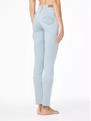 Ультракомфортные женские прямые джинсы с высокой посадкой con-45 голубой, , 170-90/XS, CONTE ELEGANT, - 2