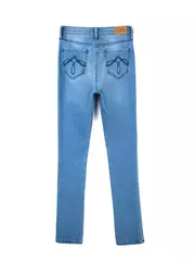 Ультракомфортные женские прямые джинсы с высокой посадкой con-47 темно-синий, , 170-90/XS, CONTE ELEGANT, - 4