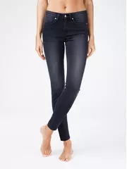 Моделирующие женские джинсы из премиального денима "velvet touch" con-97 черный, , 170-90/XS, CONTE ELEGANT, - 1