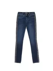 Моделирующие джинсы с лампасами из люрекса con-99 темно-синий, , 164-90/XS, CONTE ELEGANT, - 3