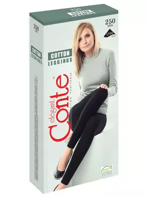 Теплые хлопковые леггинсы cotton leggings 250, , 2, CONTE ELEGANT, - 1