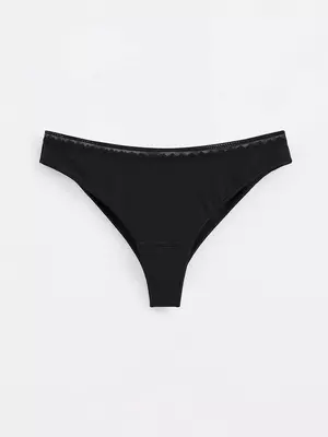 Трусы женские "бразилиана" из премиального хлопка classic basic lbr 1349 black, , 102/L, CONTE ELEGANT, - 1
