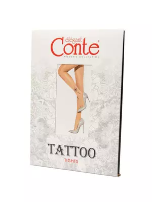 Женские фантазийные колготки tattoo с рисунком light love 003 bronz, , 3, CONTE ELEGANT, - 1