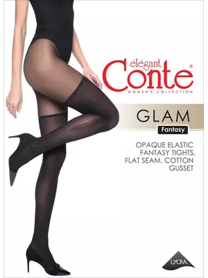 Колготки женские conte fantasy glam grafit, , 3, CONTE ELEGANT, - 1