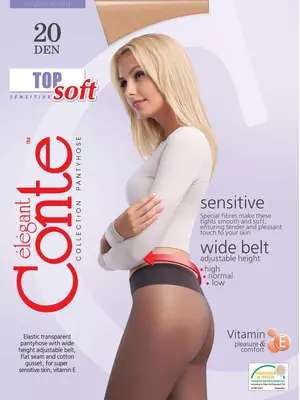 Колготки женские top soft 20 den bronz, , 3, CONTE ELEGANT, - 1