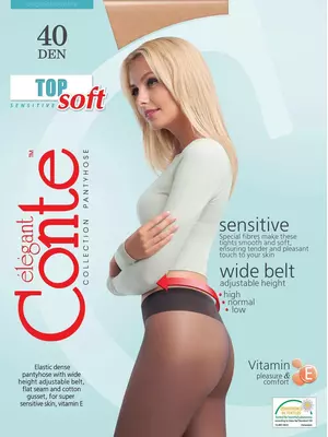 Колготки женские top soft 40 den bronz, , 3, CONTE ELEGANT, - 1