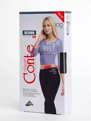 Матовые женские колготки conte velour top 100 lycra®, , 4, CONTE ELEGANT, - 1