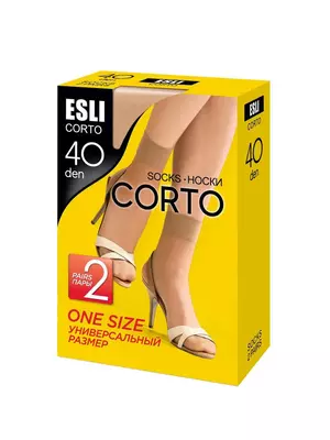 Носки женские esli corto 40 (2 пары), , 36-39 (23-25), ESLI, - 1