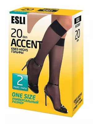 Гольфы женские accent 20 new esli (2 пары), , 36-39 (23-25), ESLI, - 1