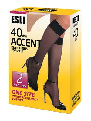 Гольфы женские accent 40 new esli (2 пары), , 36-39 (23-25), ESLI, - 1