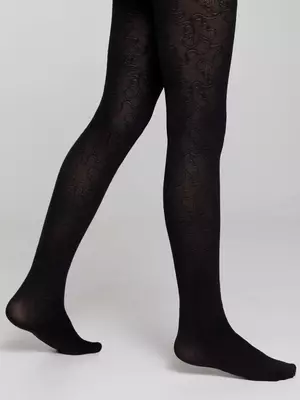 Плотные эластичные детские колготки из микрофибры daisy nero, , 116-122, CONTE ELEGANT, - 1