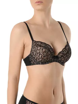 Бюстгальтер с эффектом push-up voile rb2081 черный, , 70D, CONTE ELEGANT, - 1