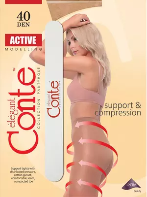 Колготки женские conte active 40 den (с пилочкой для ногтей), , 4, CONTE ELEGANT, - 1