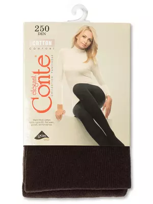 Колготки женские хлопковые cotton 250 den (бандероль), , 3, CONTE ELEGANT, - 1