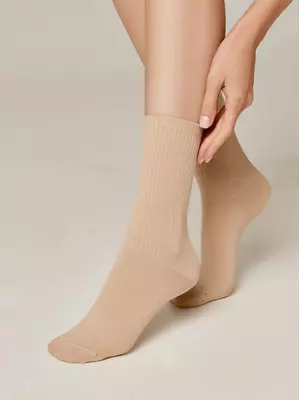 Удлиненные женские хлопковые носки active 000 капучино, , 36-37 (23), CONTE ELEGANT, - 1