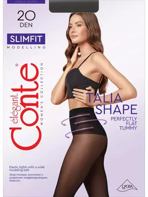 Колготки женские с широким моделирующим поясом conte slimfit 20, , 5, CONTE ELEGANT, - 1