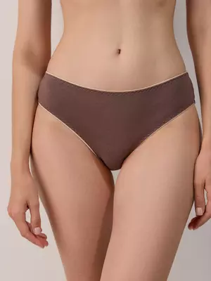 Трусы женские «бикини» из хлопка basic collection lb 2001.15 dark cappuccino, , 90/XS, CONTE ELEGANT, - 1