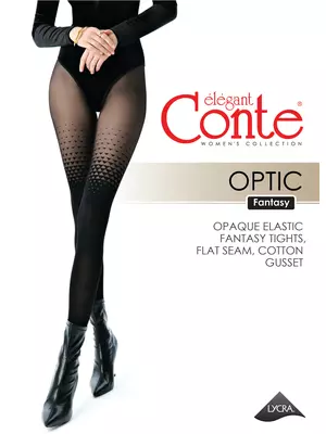 Колготки женские optic nero, , 2, CONTE ELEGANT, - 1