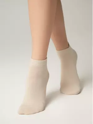 Короткие спортивные женские носки 3dsocks 000 бежевый, , 36-38 (23-25), CONTE ELEGANT, - 1