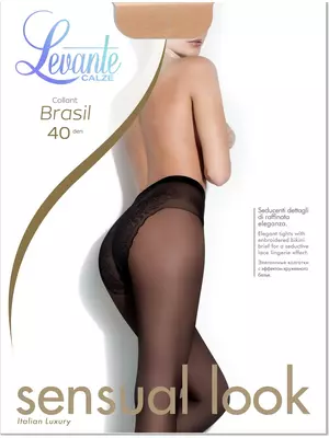 Женские колготки с ажурными трусиками levante brasil 40 daino, , 3, LEVANTE, - 1