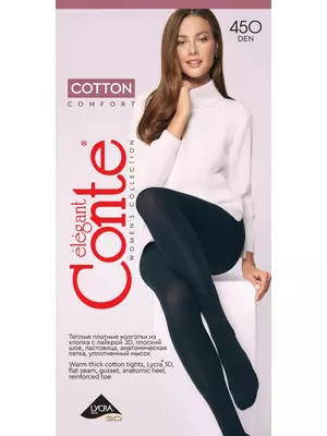 Колготки женские conte cotton 450 den, , 4, CONTE ELEGANT, - 1