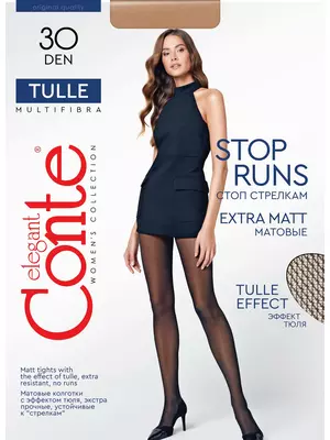 Колготки женские conte tulle 30 den nero, , 2, CONTE ELEGANT, - 1