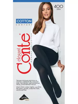 Колготки женские conte cotton 400 den, , 2, CONTE ELEGANT, - 1