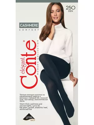 Колготки женские conte cashmere 250 nero, , 3, CONTE ELEGANT, - 1