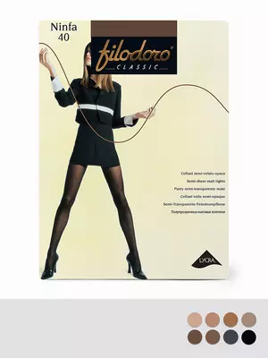 Женские матовые колготки filodoro ninfa 40 nero, , 3, FILODORO, - 1