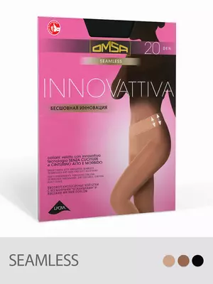 Бесшовные женские колготки omsa innovattiva 20 nero, , 5, OMSA, - 1