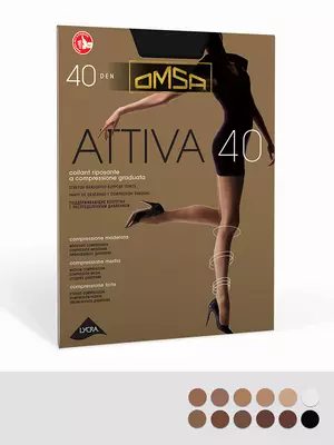 Колготки omsa attiva 40 nero, , 3, OMSA, - 1