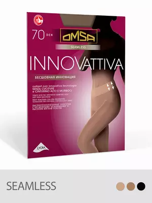 Колготки женские omsa innovattiva 70 (бесшовные) nero, , 5, OMSA, - 1