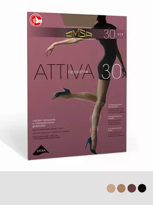 Женские колготки омса attiva 30 nero, , 3, OMSA, - 1