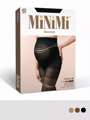 Полупрозрачные колготки для беременных minimi donna 40 den nero, , 2, MINIMI, - 1