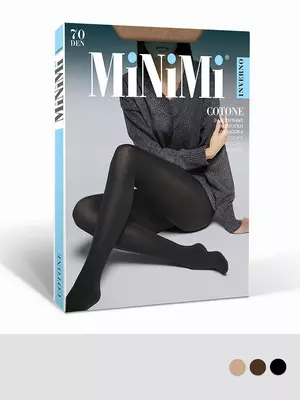 Женские колготки minimi cotone 70 den nero, , 2, MINIMI, - 1