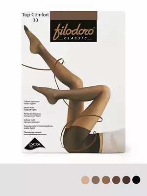 Женские колготки filodoro top comfort 30 nero, , 3, FILODORO, - 1